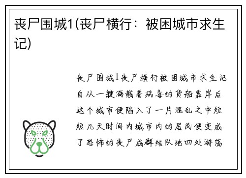 丧尸围城1(丧尸横行：被困城市求生记)